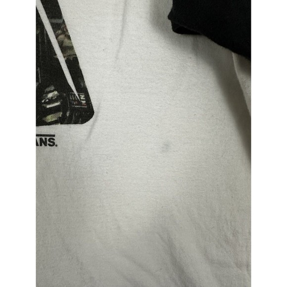 Vans Custom X Star Wars Darth Vader Baseball T Shirt 3/4 Sleeve L White Black - Picture 8 of 8